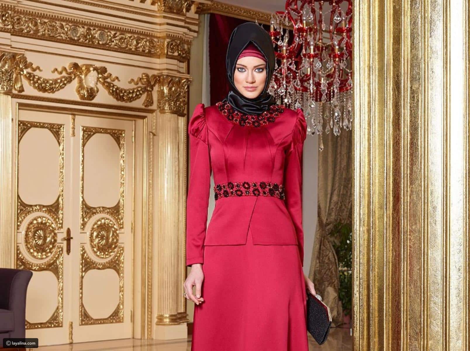 صور أحدث تصميمات مميزة للفساتين الخليجية منوعة