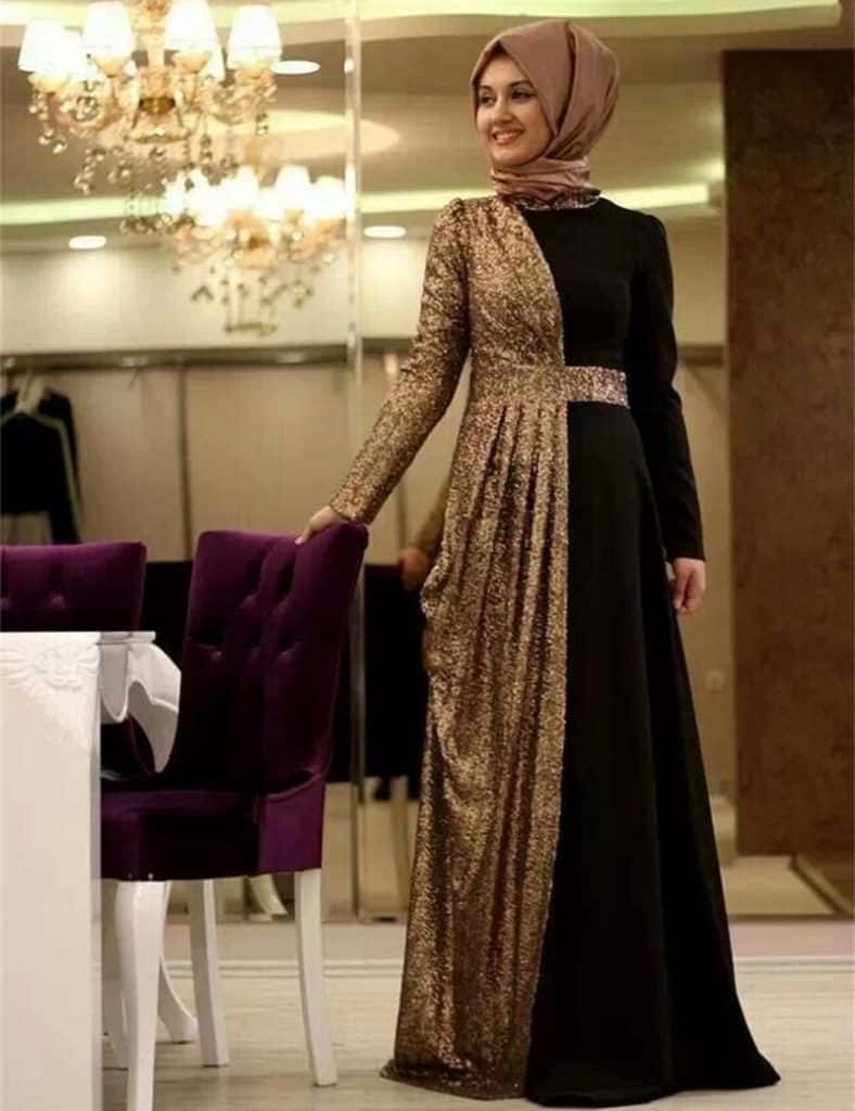 أجمل فستان تركي باللون البني جميلة جدا