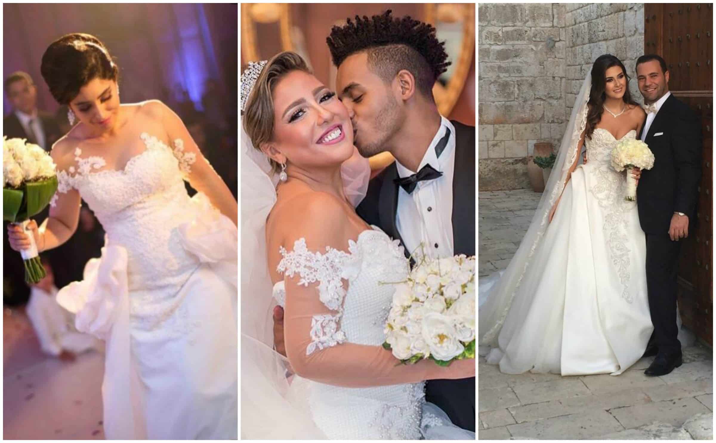 صور فساتين زفاف فنانات العرب 2018-2019 رائعة
