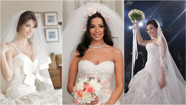 صور فساتين زفاف فنانات العرب 2018-2019 متنوعة