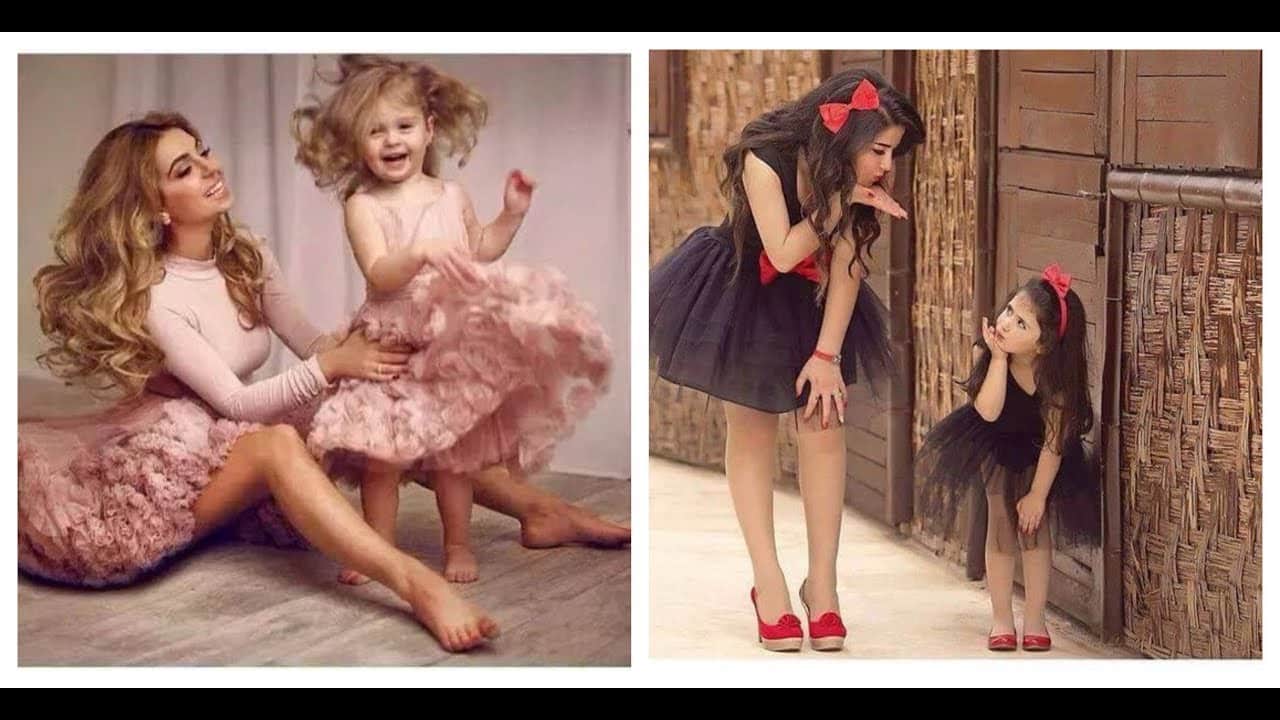 صور فساتين الأم مع أطفالها حديثة 2018 جديدة