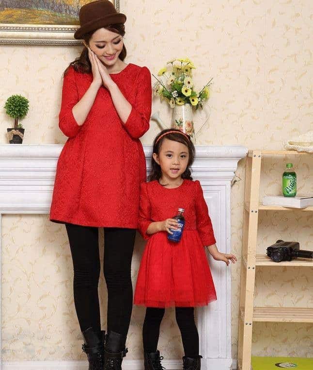 صور فساتين الأم مع أطفالها حديثة 2018 حلوه