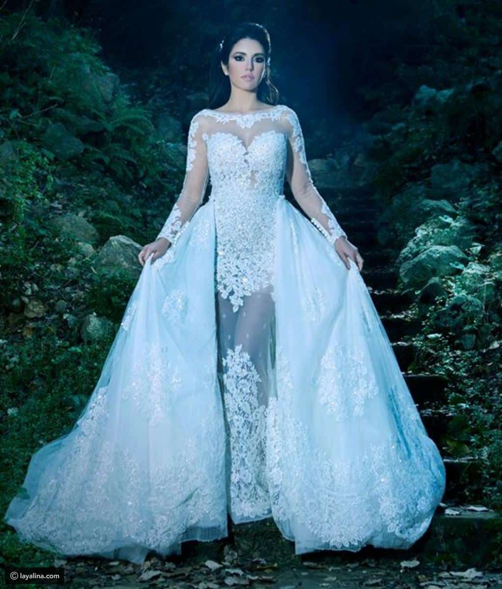 صور فساتين زفاف فنانات العرب 2018-2019 جميله