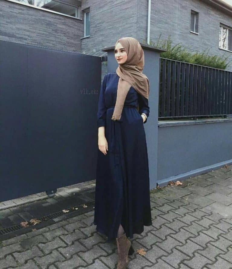 اجمل فساتين محجبات خروج ساده